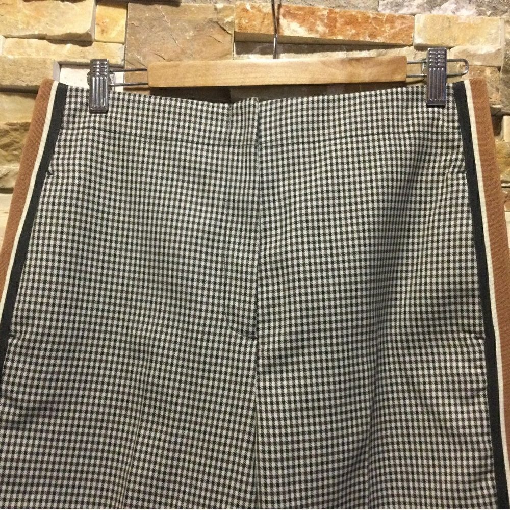 SANDRO Straight Checked Pattern Side Stripes Pants - Picture 4 of 11